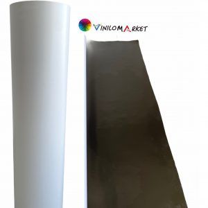 Vinilo Adhesivo De Corte Blanco Respaldo Negro 61 Cm De Ancho x Mts