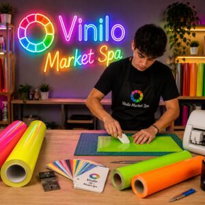 Vinilo Adhesivo Decorativo De Corte Fluor Traslucido 30 Cms X 10 Mts